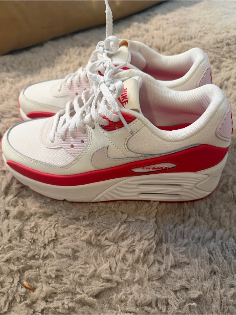 Nike White and Pink Women's Air Max Sneakers